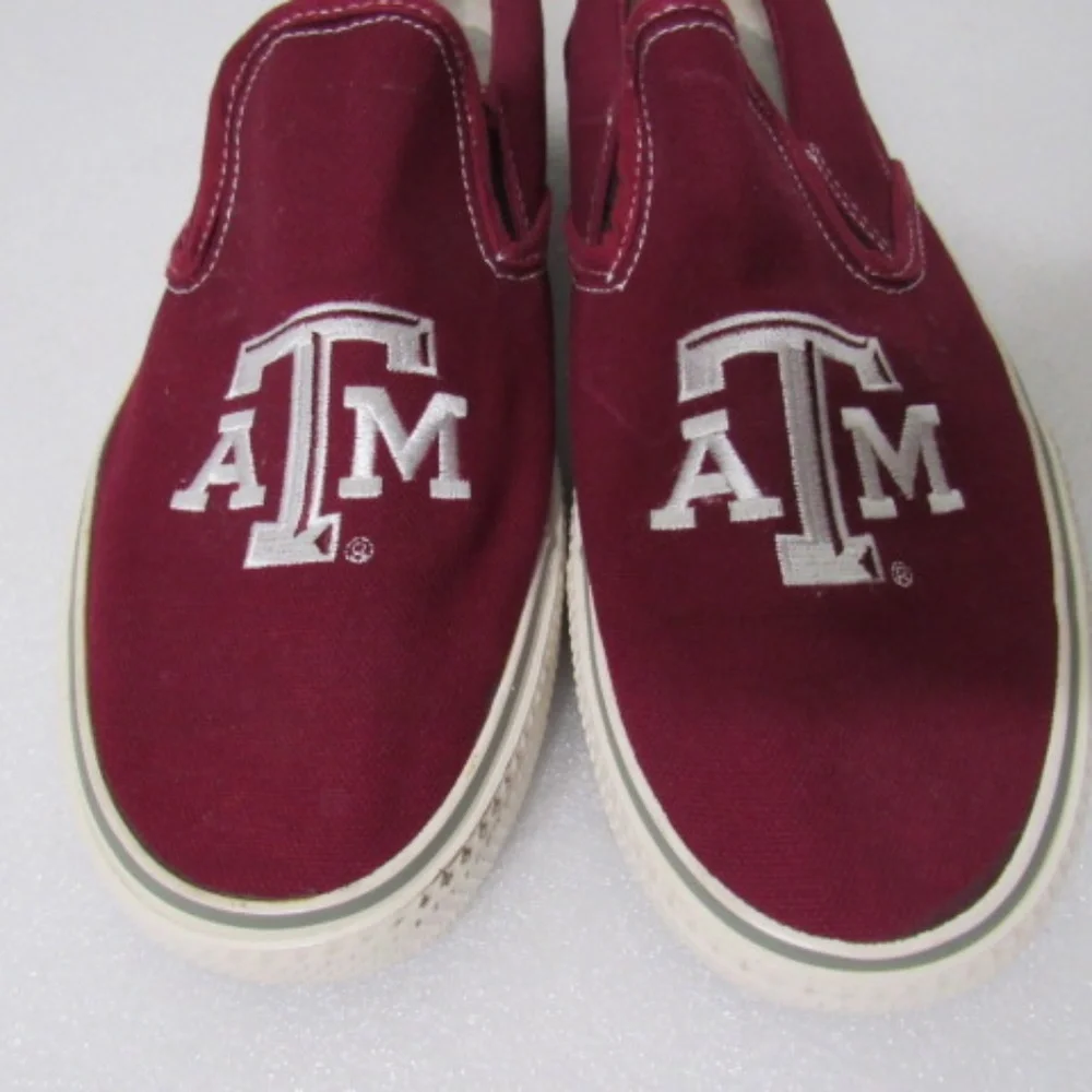 Texas A&M Aggies Slip‎ Ons Forever Collectibles Fabric Sneakers Sz Men 9.5 WM 11